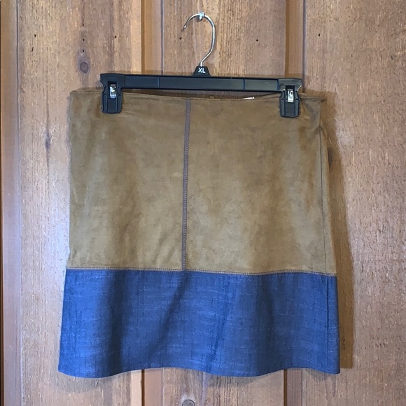 brown and denim skirt - Picture 3 of 6